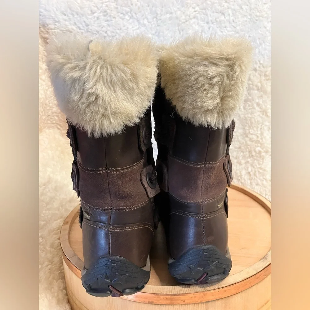 Merrell Nikita Winter Boots Brown Leather Primaloft Waterproof Hiking Size 6 - Picture 4 of 11